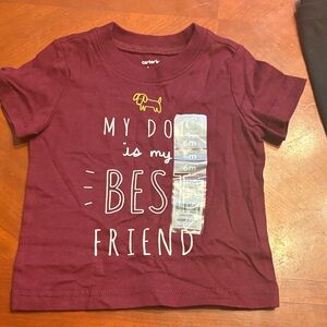 Carter's Burgundy Short-Sleeve Tee with Dog Graphic and Slogan